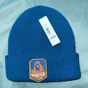 Arches Utah USA National Monument Blue Cuffed Knit Beanie Cap Winter Hat